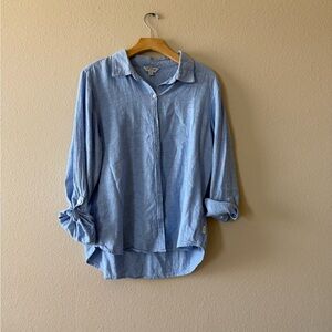 Orvis Light Blue Linen Button-Up Shirt